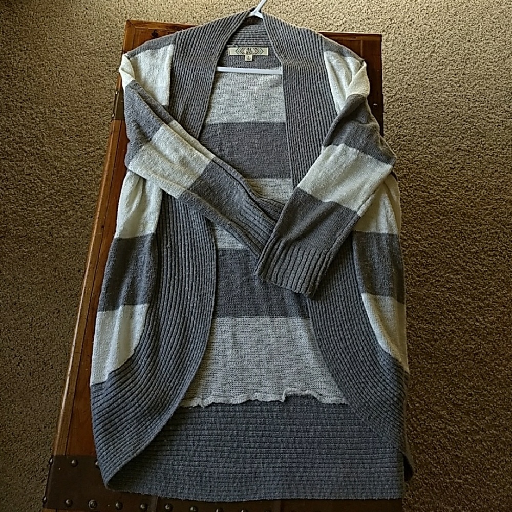 Pink Rose Striped Cardigan